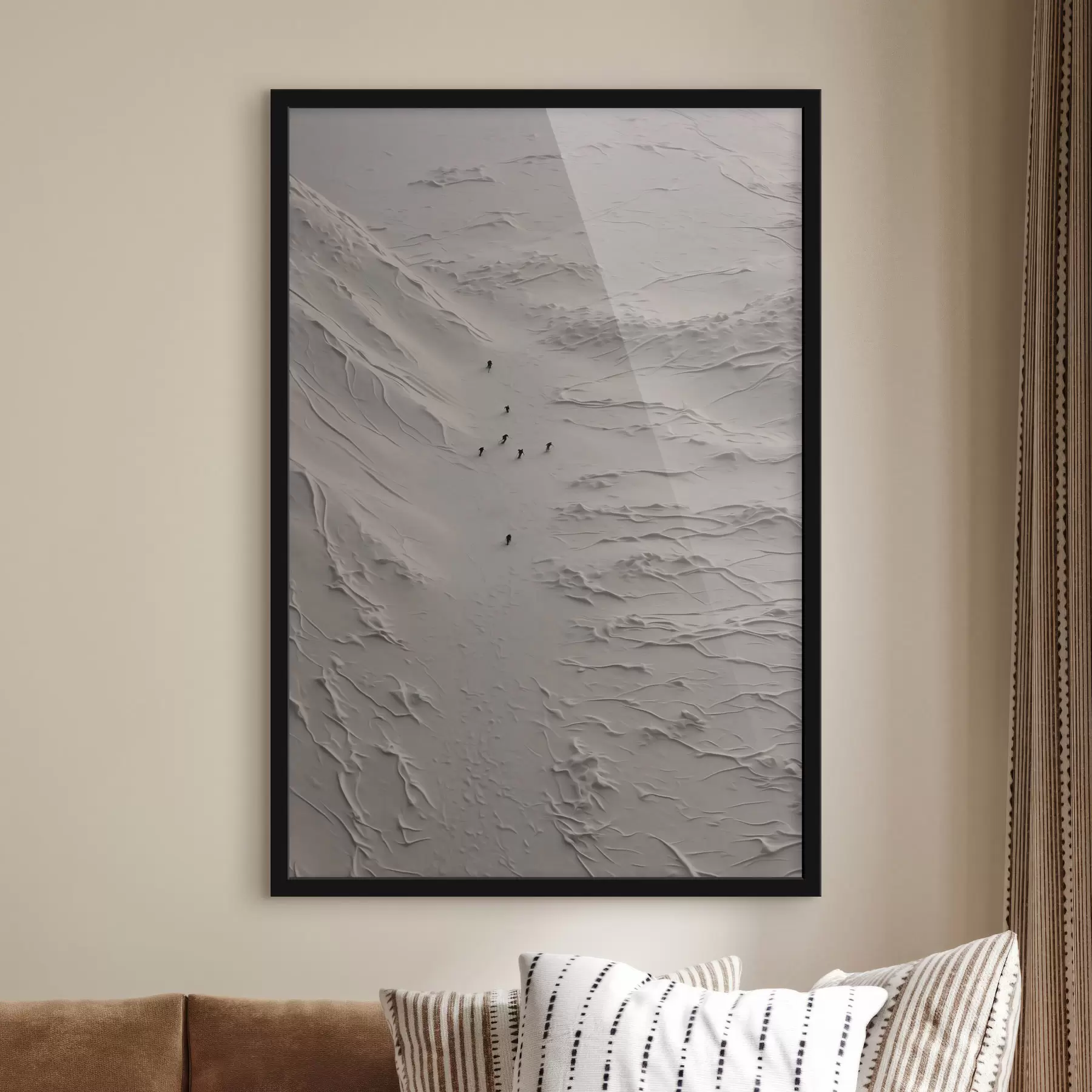 Fototapete Minimalistische Figuren auf Sanddünen aus der Vogelperspektive f48825