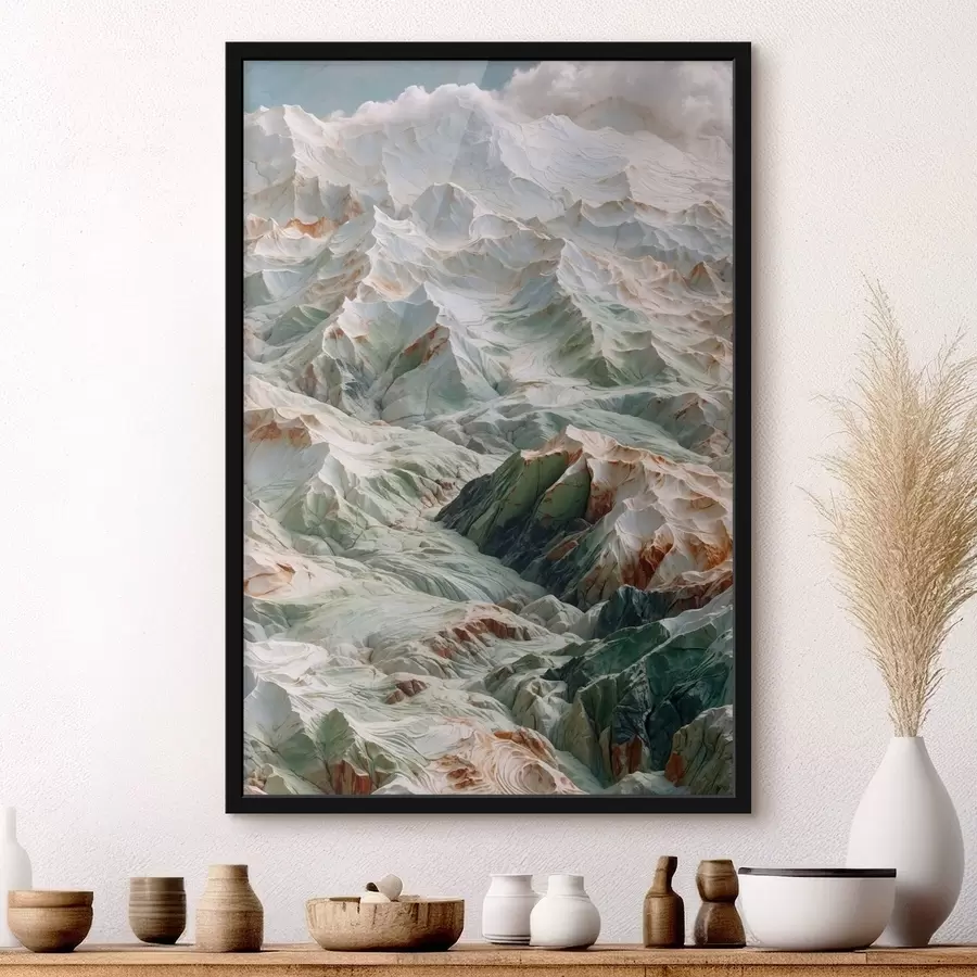 Fototapete Abstraktes Bergrelief in hellen Farbtönen f48828
