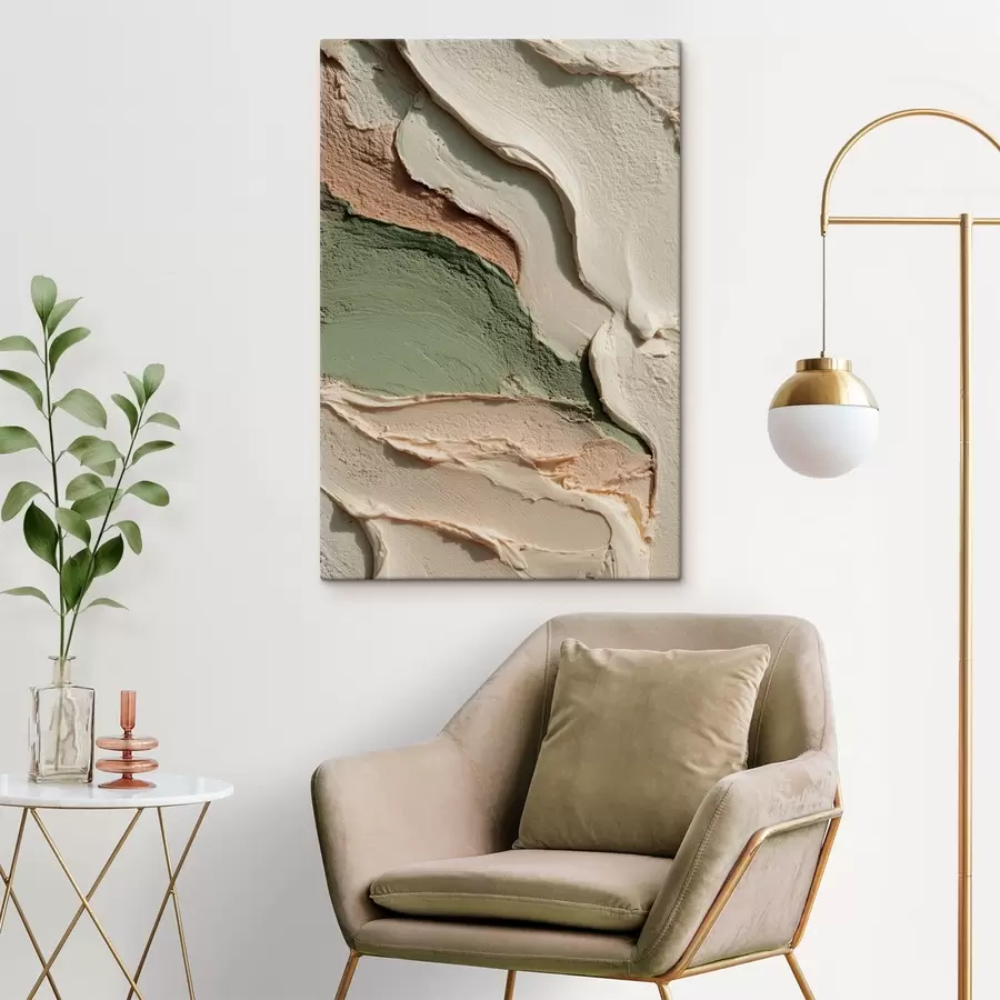 Fototapete Abstrakte Pinselstriche im Impasto-Stil in natürlichen Farbtönen s48798