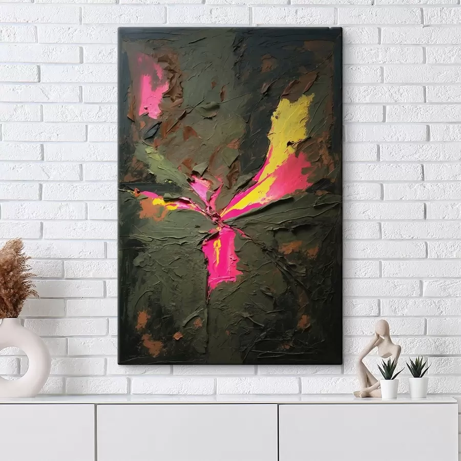 Fototapete Zusammenfassung: Strukturierte Komposition im Impasto-Stil mit lebhaften Akzenten s48826