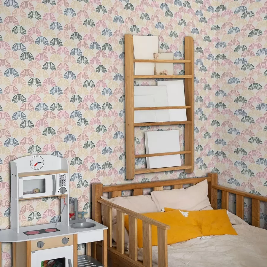 Fototapete Mehrfarbige Bögen in einem sich wiederholenden Muster a01164