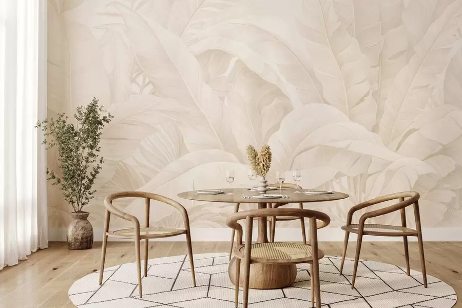 Fototapete Tropische Blätter im Vintage-Stil w05518