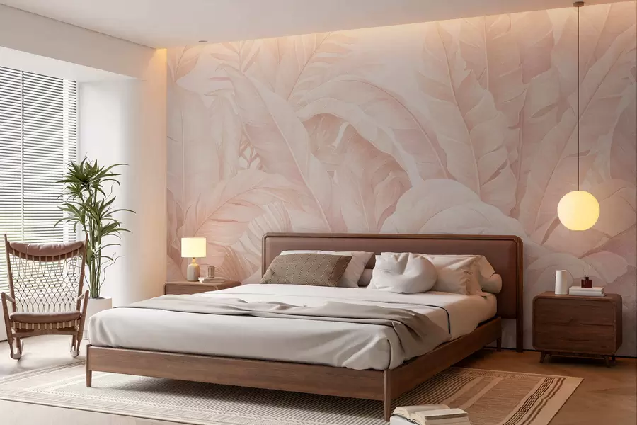 Fototapete Tropische Blätter im Vintage-Stil w05518v2