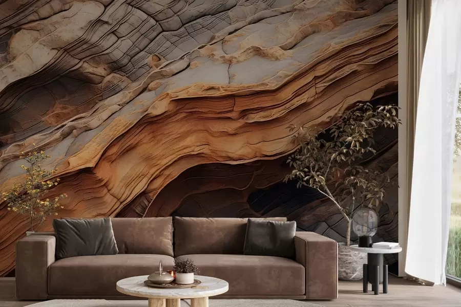 Fototapete Dunkle, edle Holzstruktur w05520