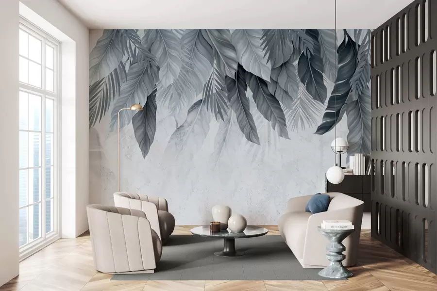 Fototapete Tropische Hängepflanzen auf Beton w05521v1