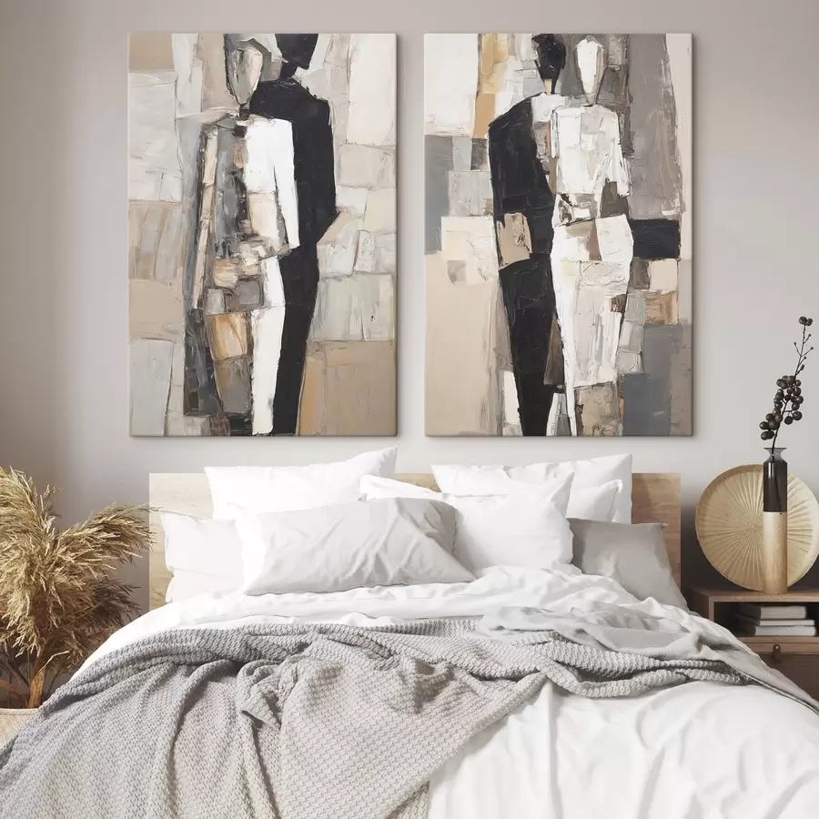 Fototapete Abstrakte Silhouetten eines Paares m30391