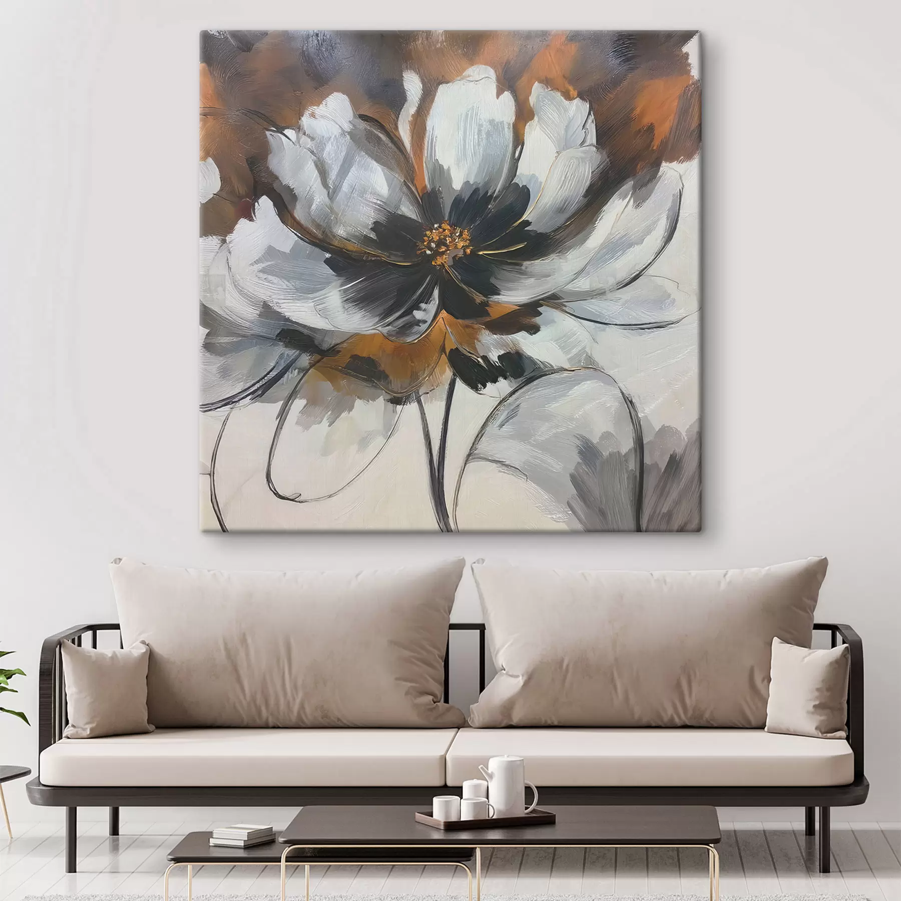 Fototapete Abstraktion mit einer Blume s48696