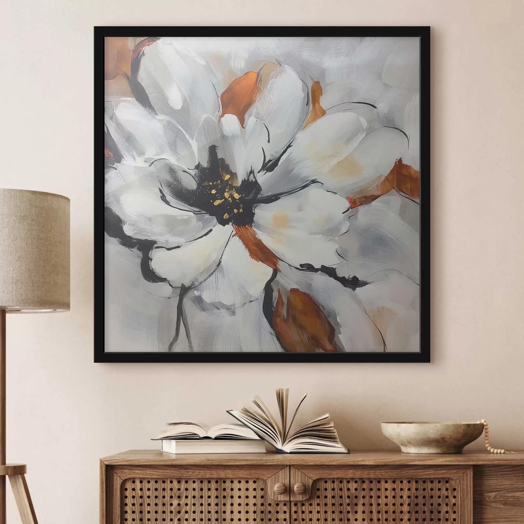 Fototapete Abstraktion mit einer Blume f48697