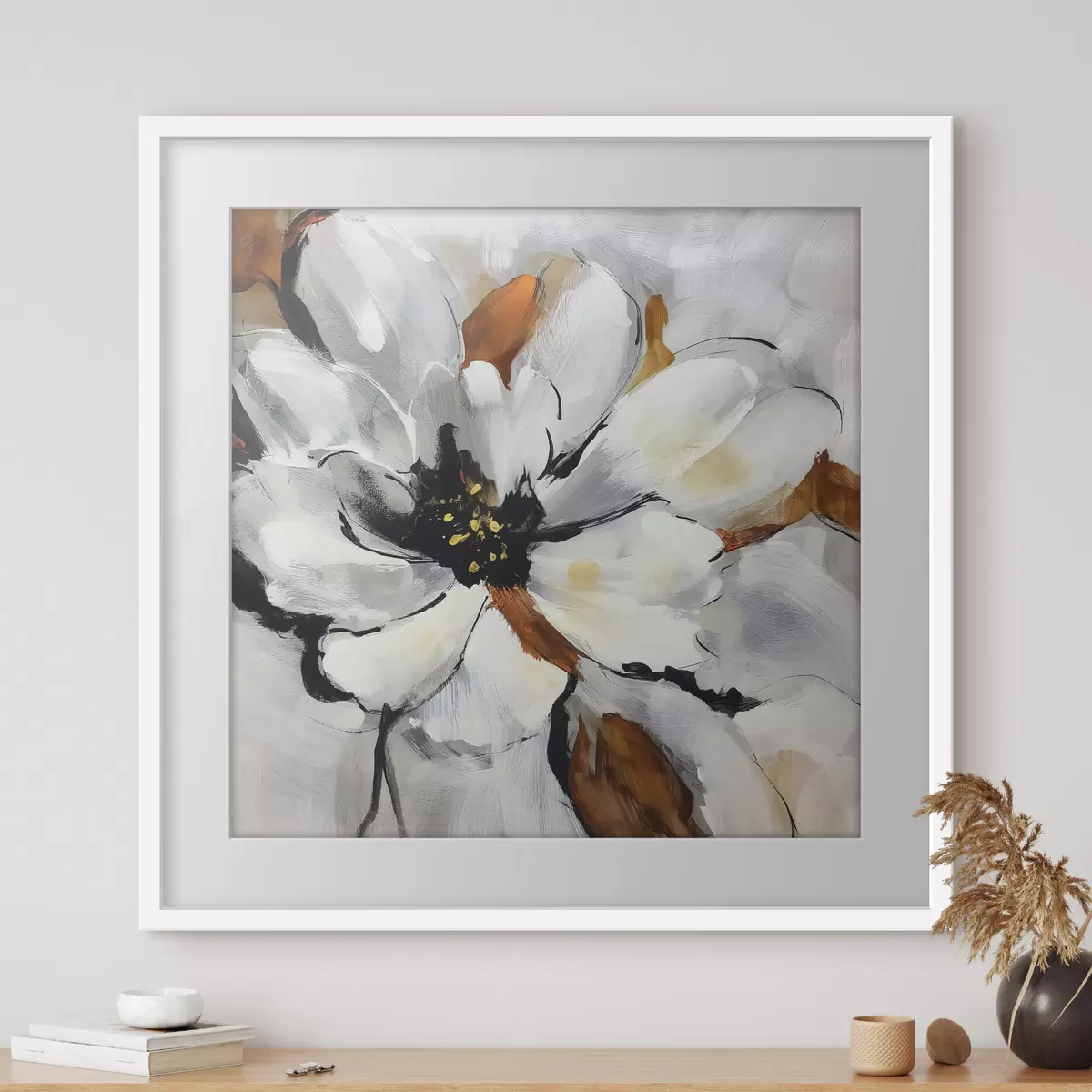 Poster Abstraktion mit einer Blume f48697