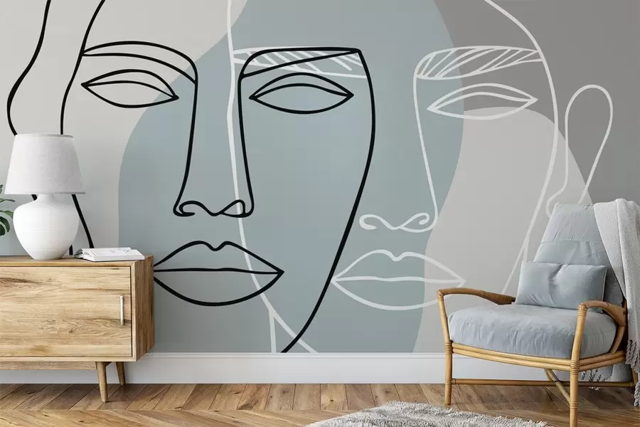 Fototapete Abstrakte Gesichter w05550v2