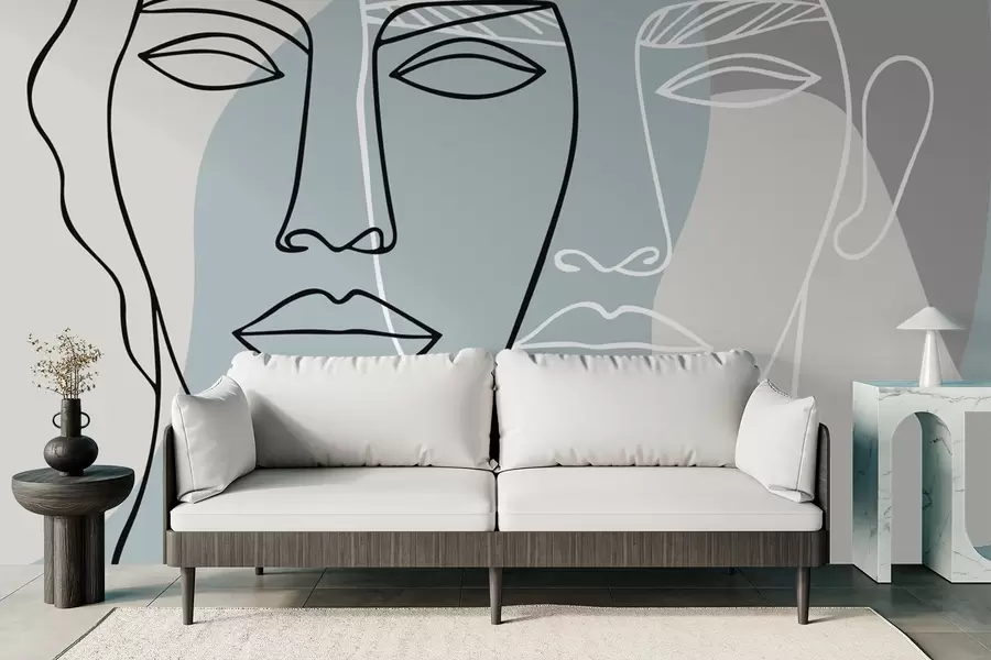 Fototapete Abstrakte Gesichter w05550v2