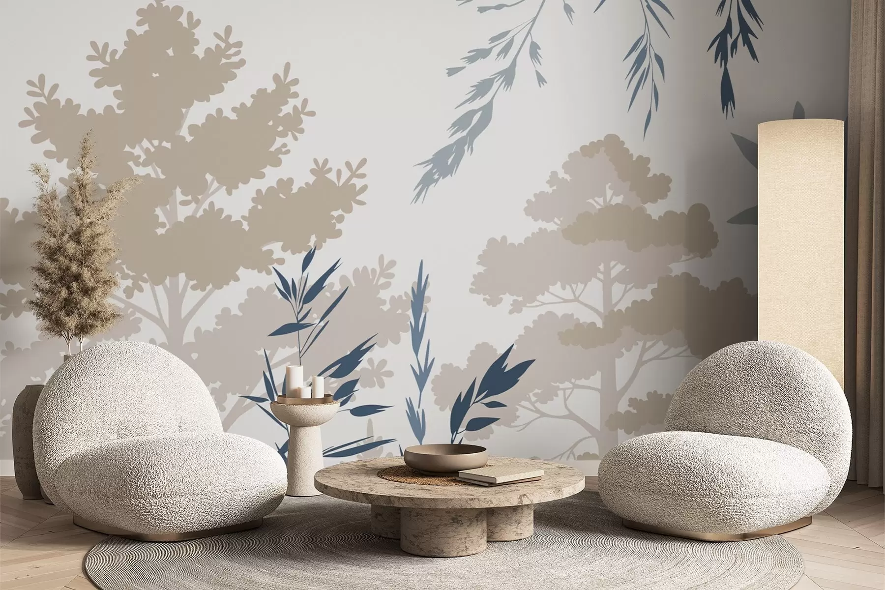 Fototapete Bäume und Gräser w05551