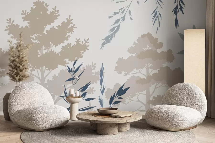 Fototapete Bäume und Gräser w05551