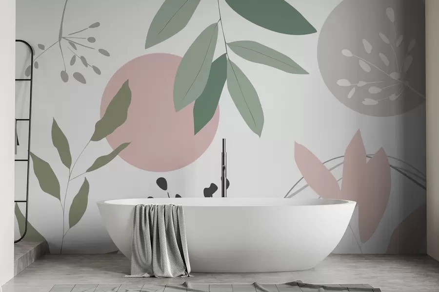 Fototapete Abstraktion mit Pflanzen w05552