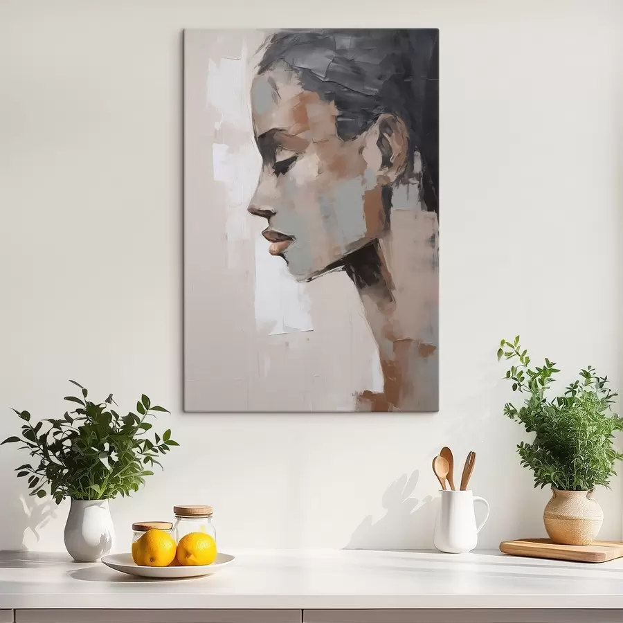 Fototapete Abstrakte weibliche Porträtimitation einer Malerei s48976