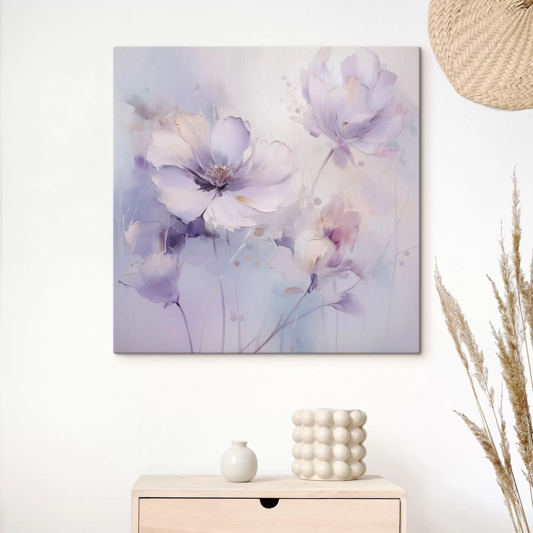 Fototapete Stilisierte Blumen, gemalt im Stil eines Gemäldes s48989