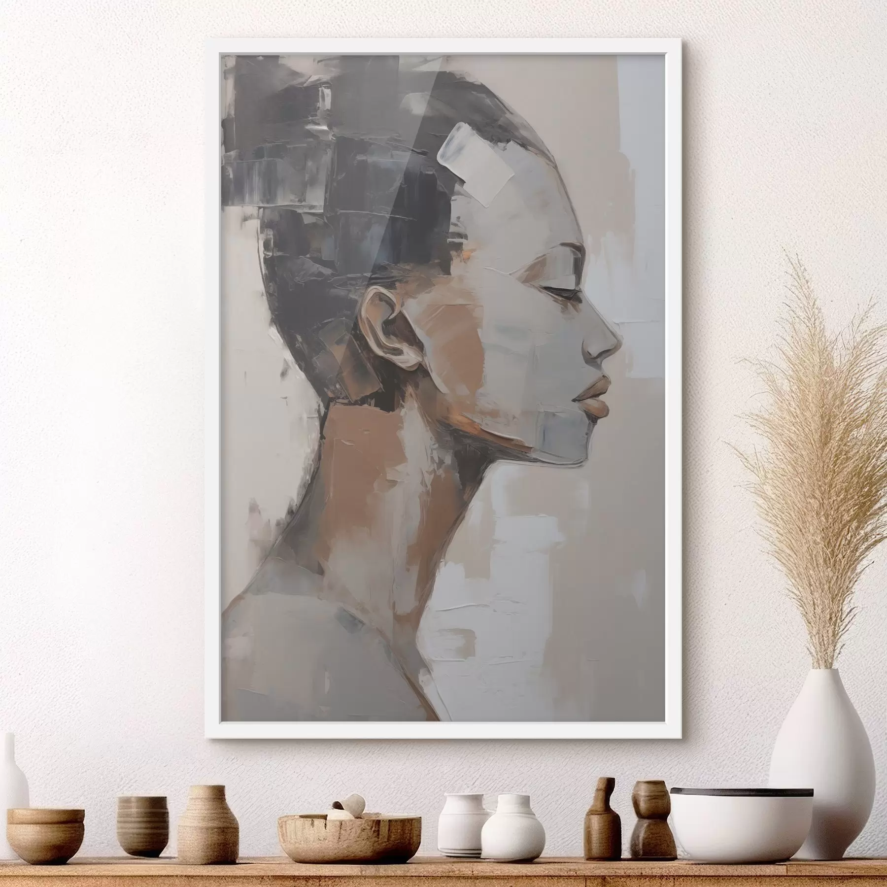 Fototapete Porträt einer Frau, gemalt im Stil eines Gemäldes f48975