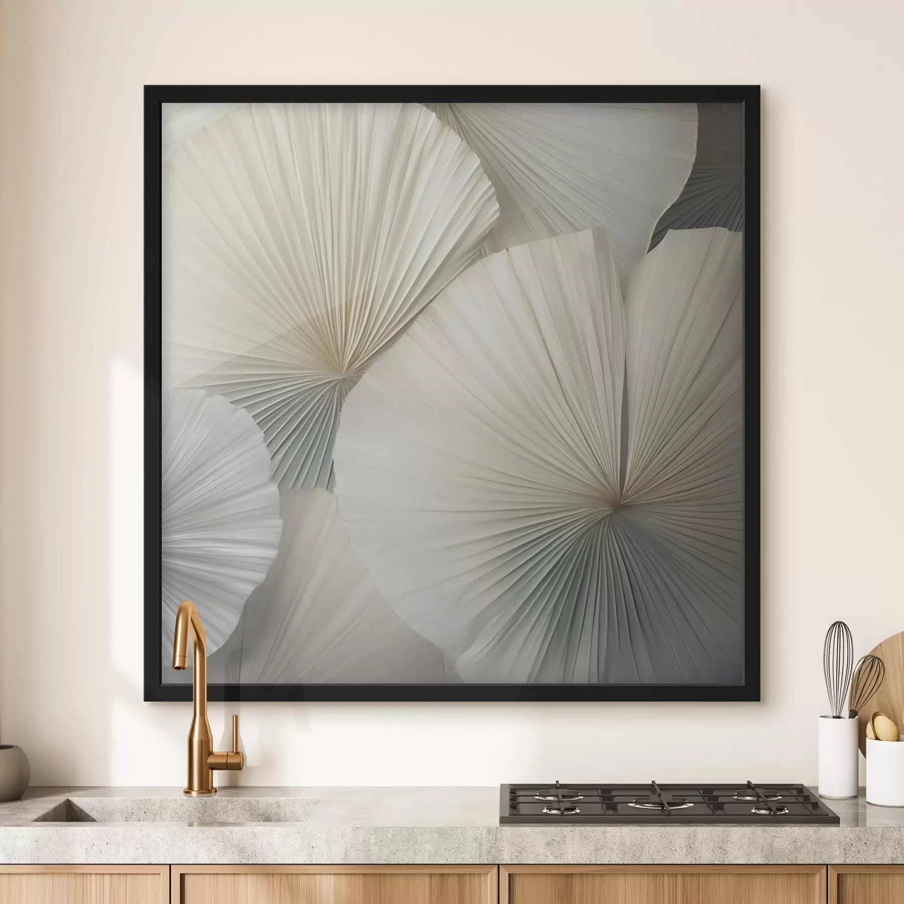 Fototapete Helle, fächerförmige Palmblätter f48978