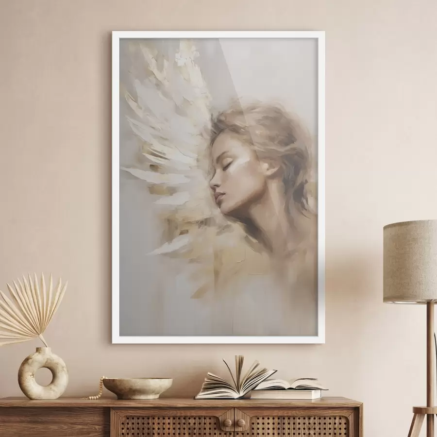 Fototapete Porträt eines Mädchens mit einem Engelsflügel f48979