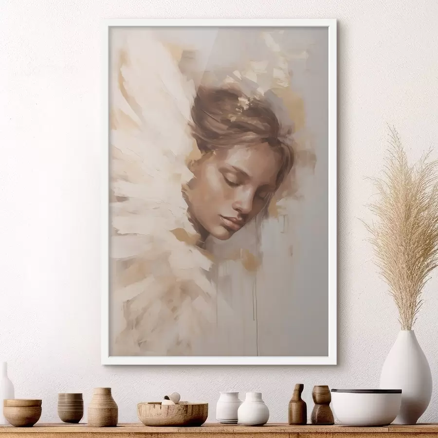 Fototapete Mädchen mit einem Engelsflügel f48980