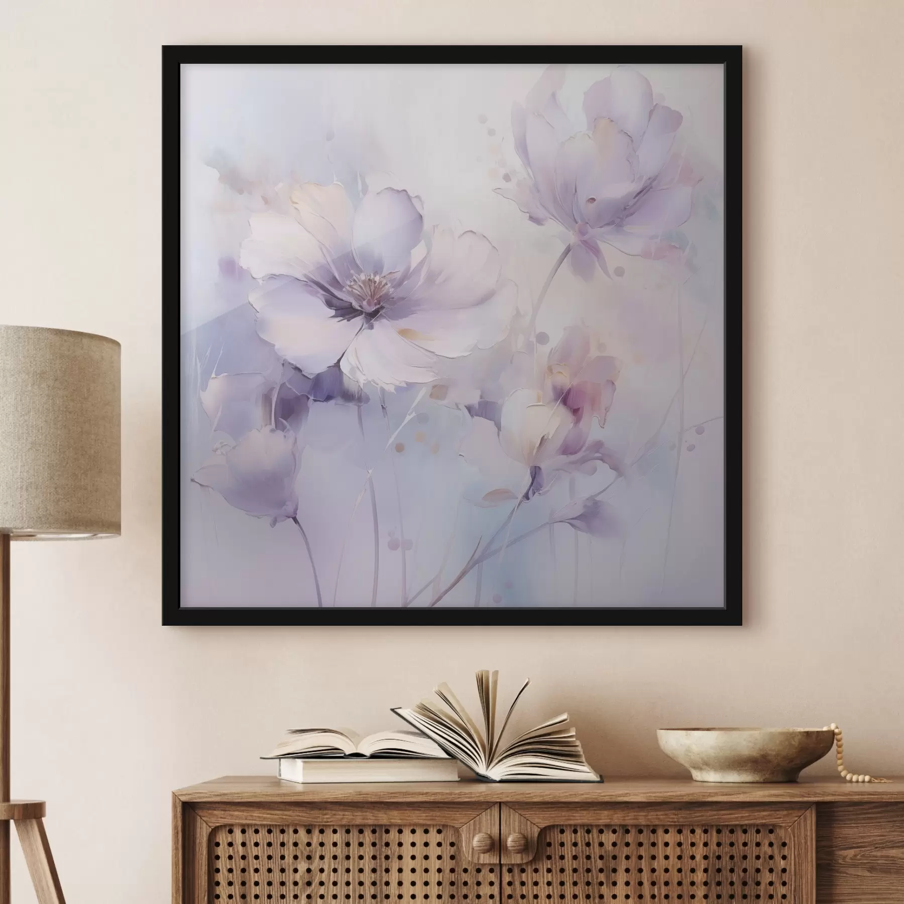 Fototapete Stilisierte Blumen, gemalt im Stil eines Gemäldes f48989