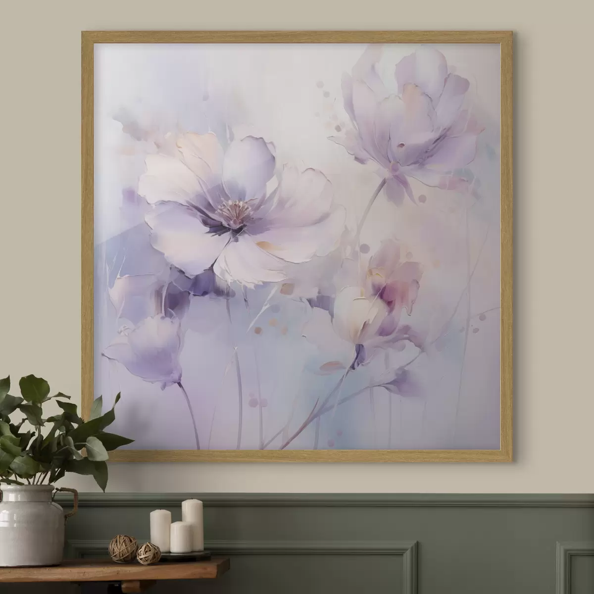 Poster Stilisierte Blumen, gemalt im Stil eines Gemäldes f48989
