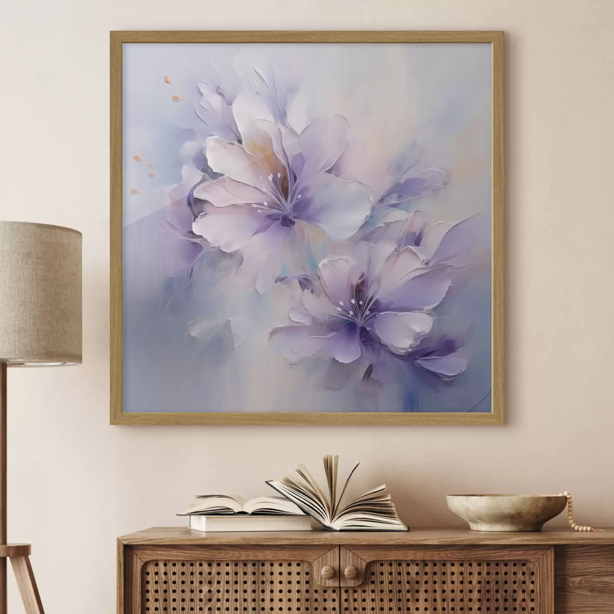 Poster Stilisierte Blumen, gemalt im Stil eines Gemäldes f48990