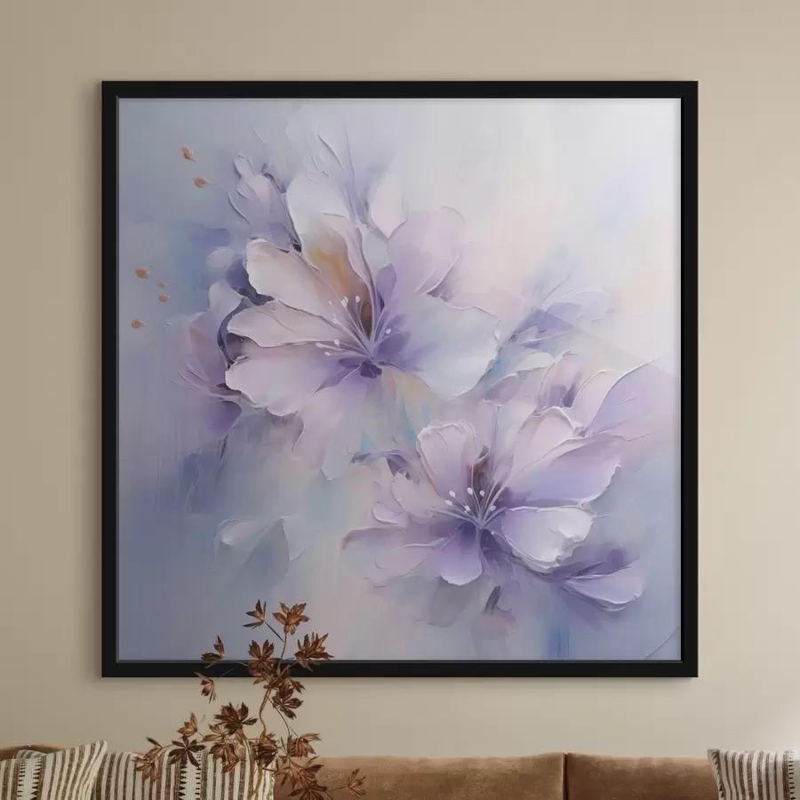 Fototapete Stilisierte Blumen, gemalt im Stil eines Gemäldes f48990