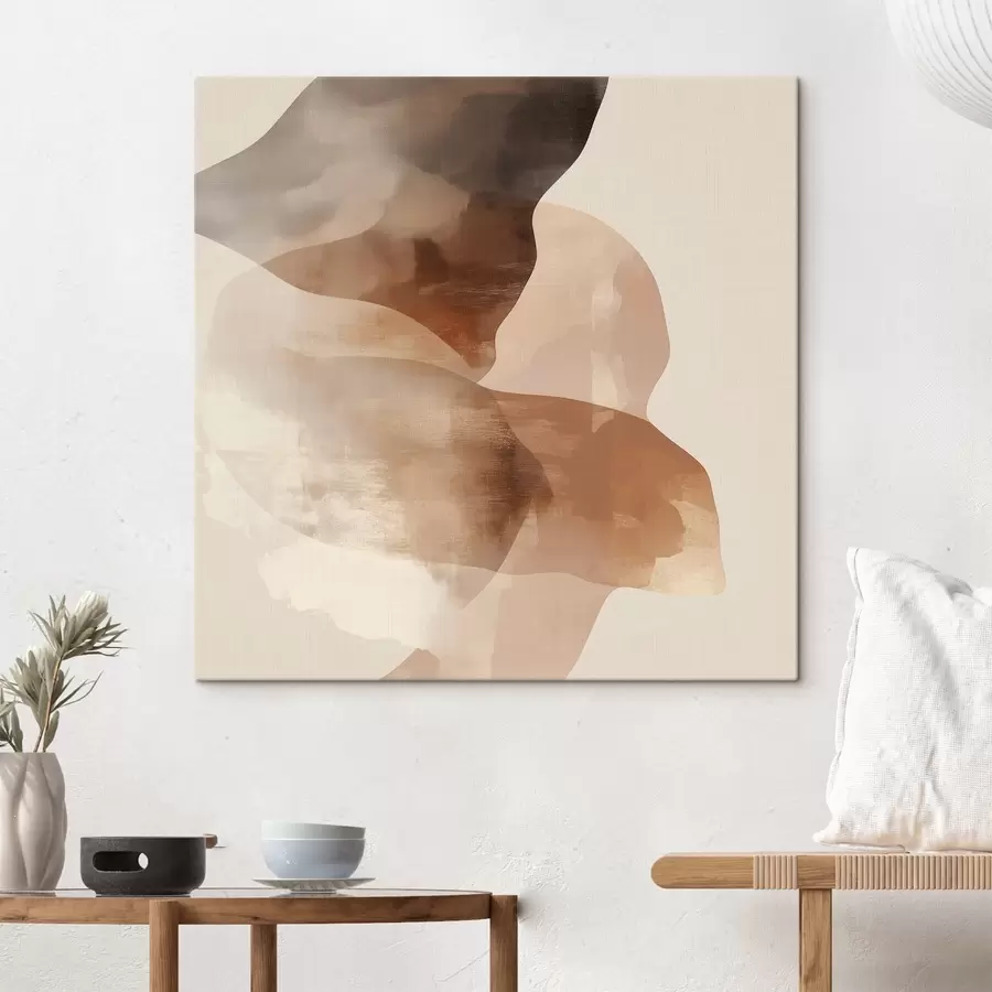 Fototapete Abstrakte Komposition in warmen Braun- und Beigetönen s48835