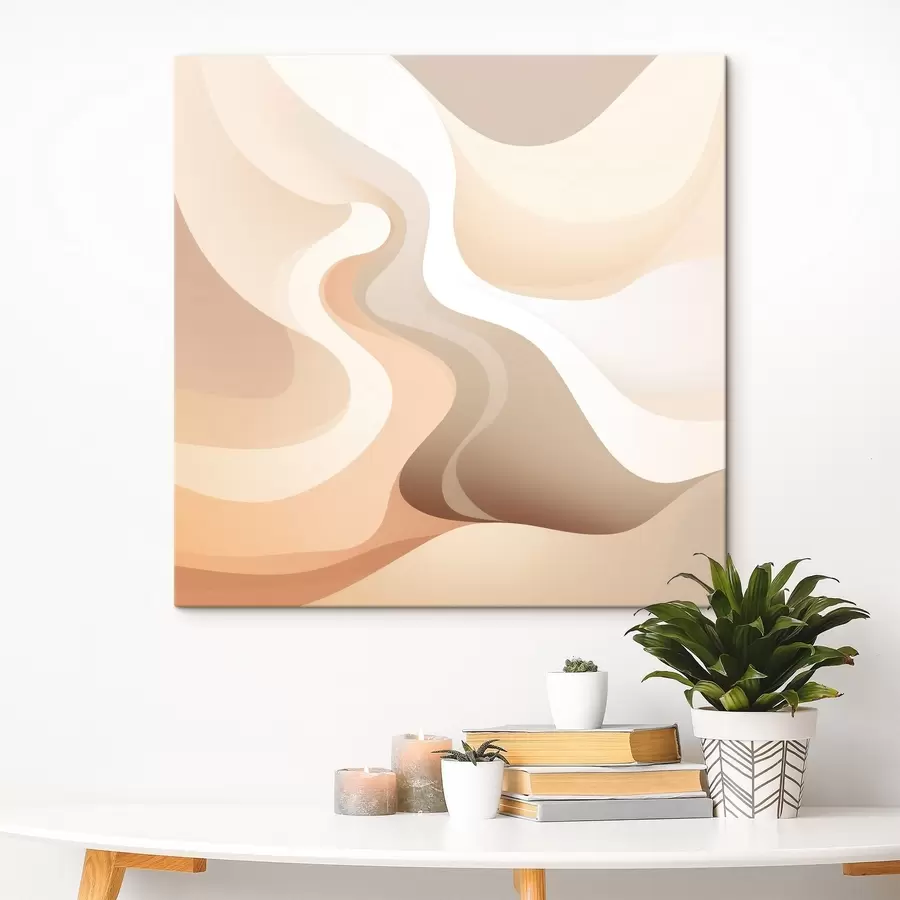 Fototapete Ein harmonisches Zusammenspiel aus geschwungenen Formen und cremefarbenen Tönen im Stil zeitgenössischer Kunstillustrationen s48846