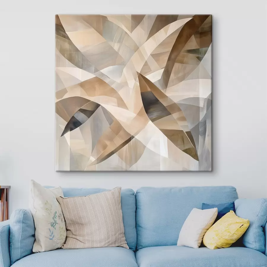 Fototapete Pflanzenmotive in warmen Naturtönen im Stil eines Kunstplakats s48847