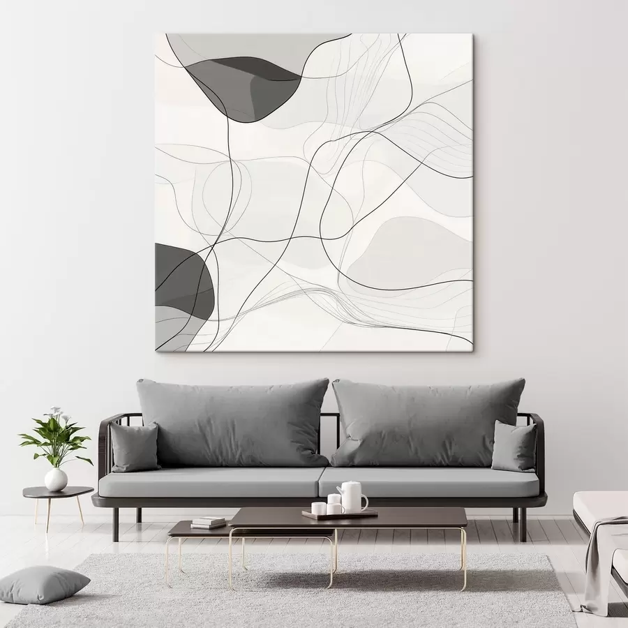 Fototapete Minimalistische abstrakte Szene mit feinen Linien und sanften Schatten s48853