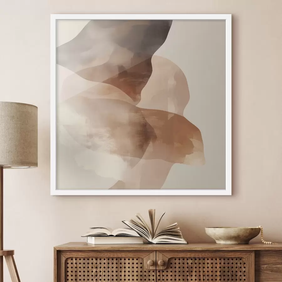 Fototapete Abstrakte Komposition in warmen Braun- und Beigetönen f48835