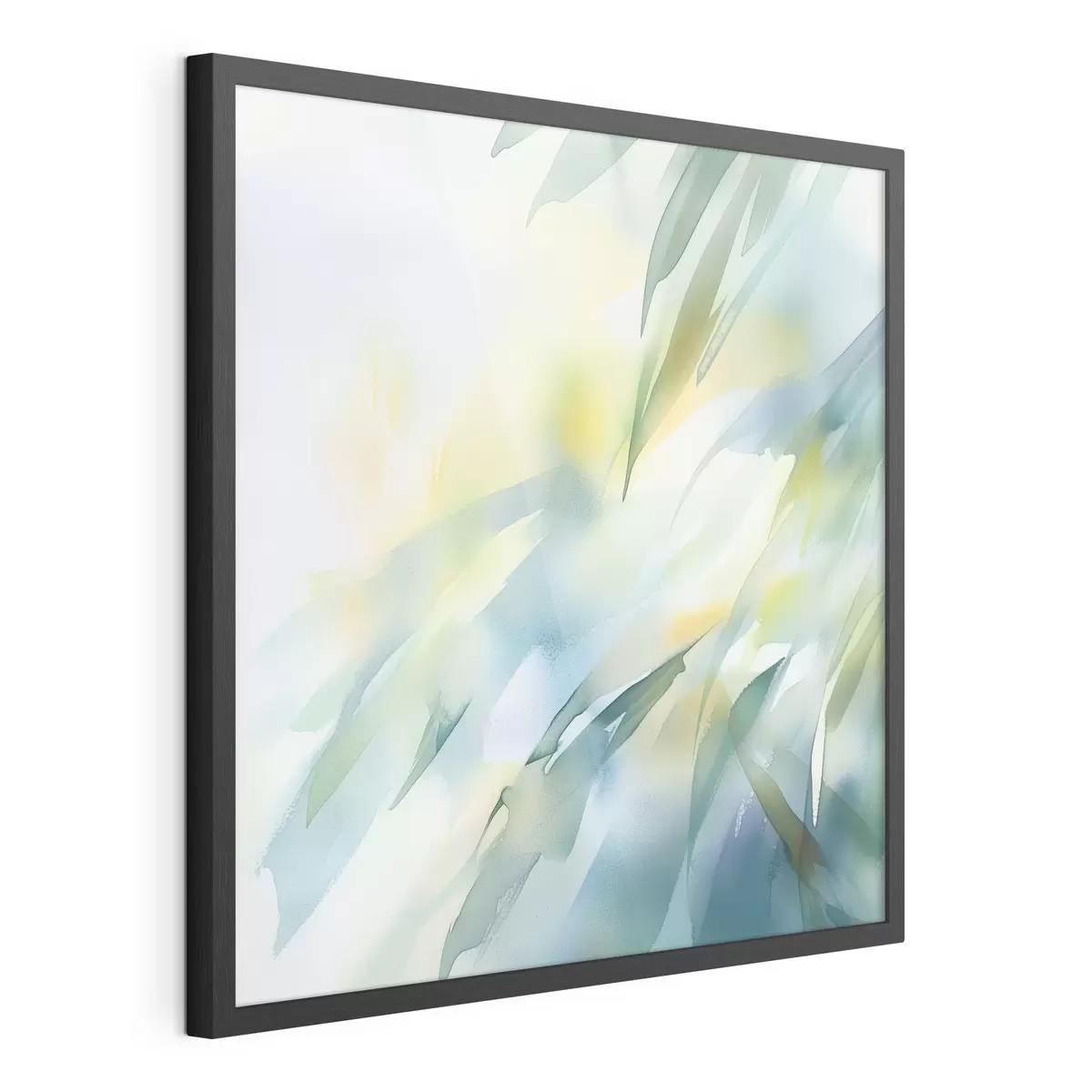 Poster Verwischte Naturformen und zarte Türkistöne im Stil eines Kunstplakats f48850