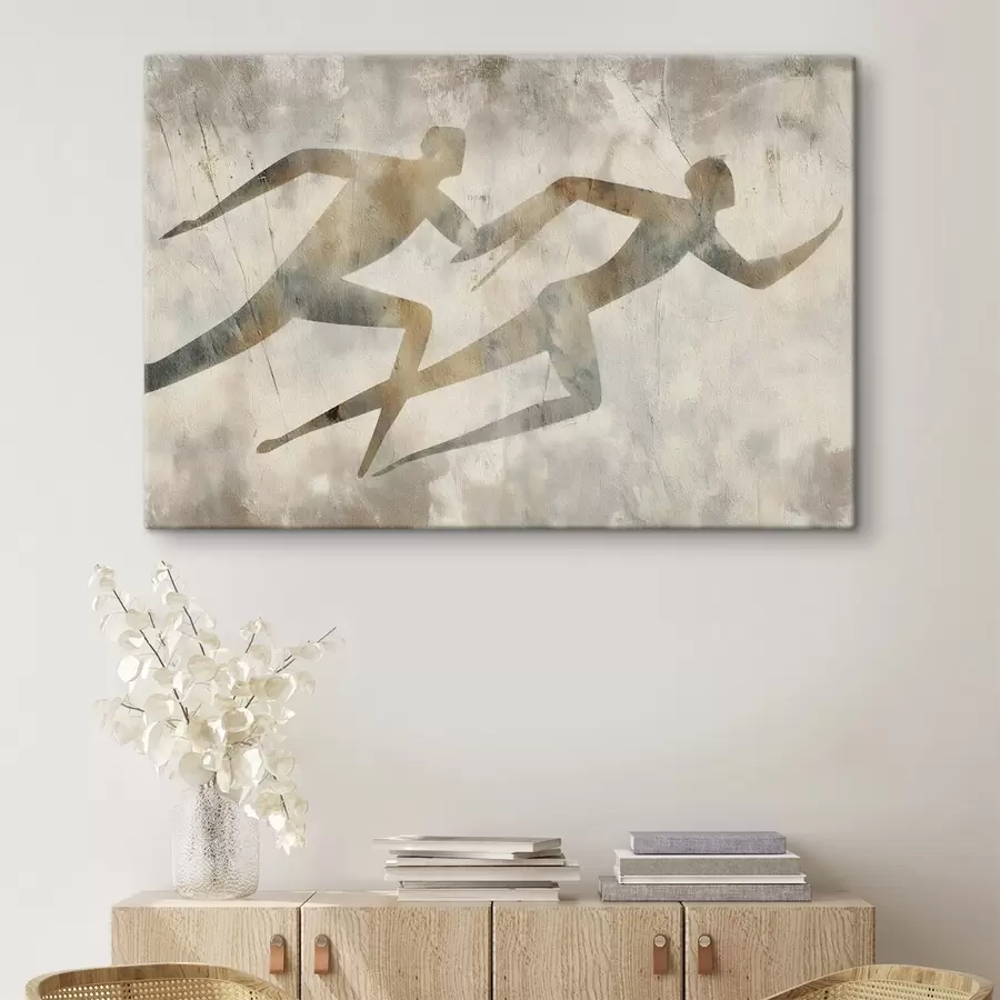 Fototapete Abstraktion zweier rennender Figuren s49005