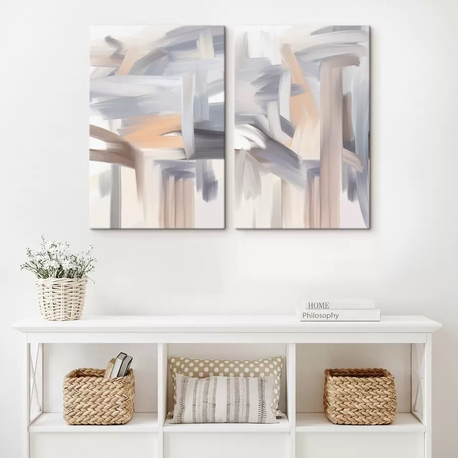 Fototapete ein abstraktes Gemälde in hellen Farben m30434