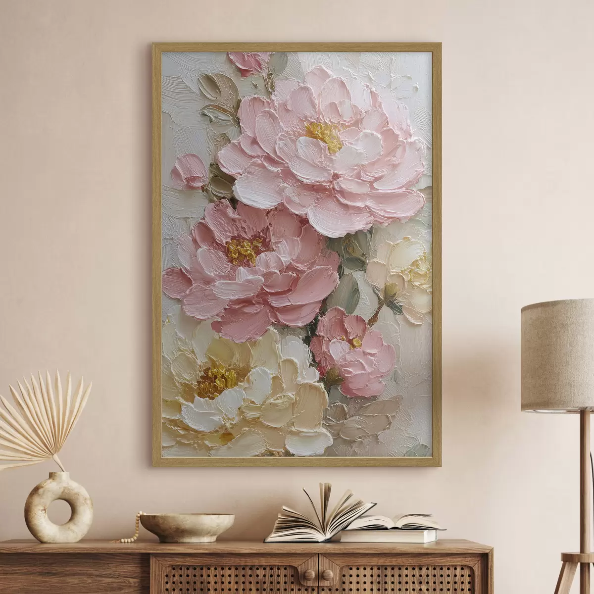 Poster Pfingstrosen-Blumenarrangement f49013