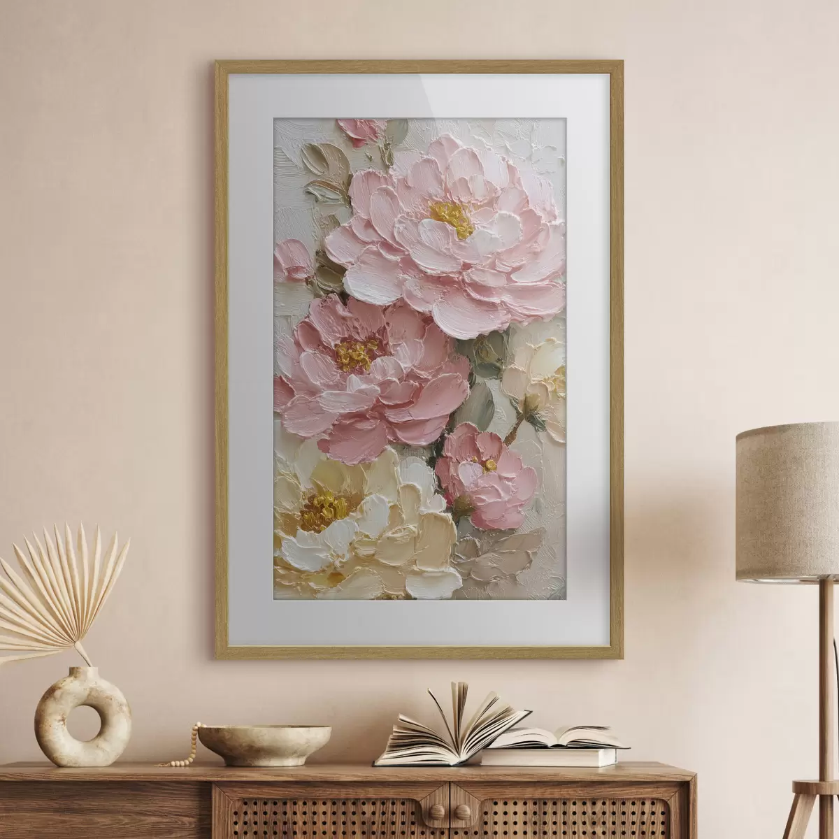 Poster Pfingstrosen-Blumenarrangement f49013