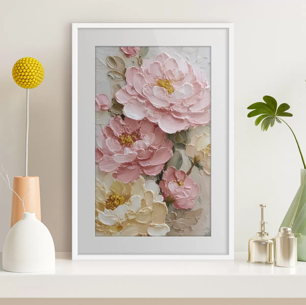 Poster Pfingstrosen-Blumenarrangement f49013