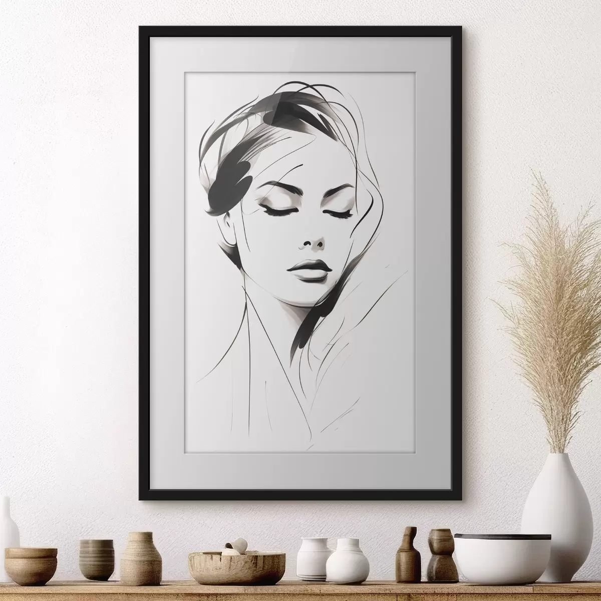 Poster Skizze einer abstrakten Frau f49024