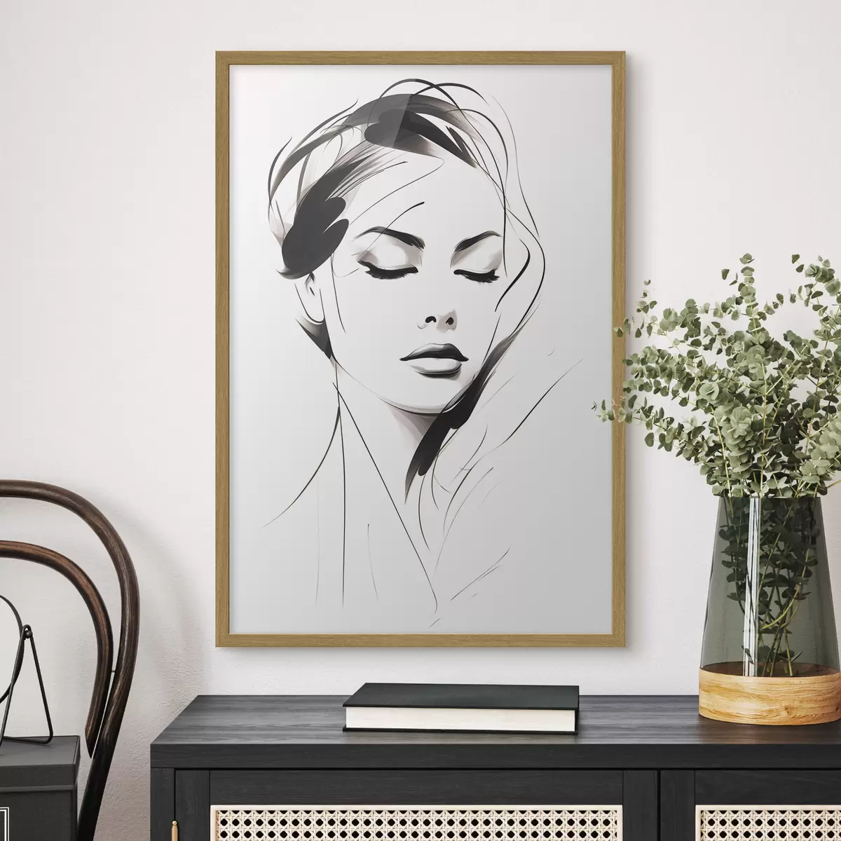 Poster Skizze einer abstrakten Frau f49024