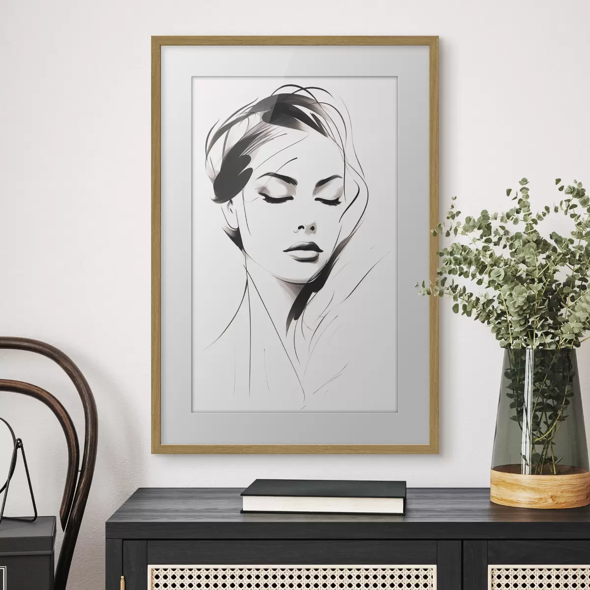 Poster Skizze einer abstrakten Frau f49024