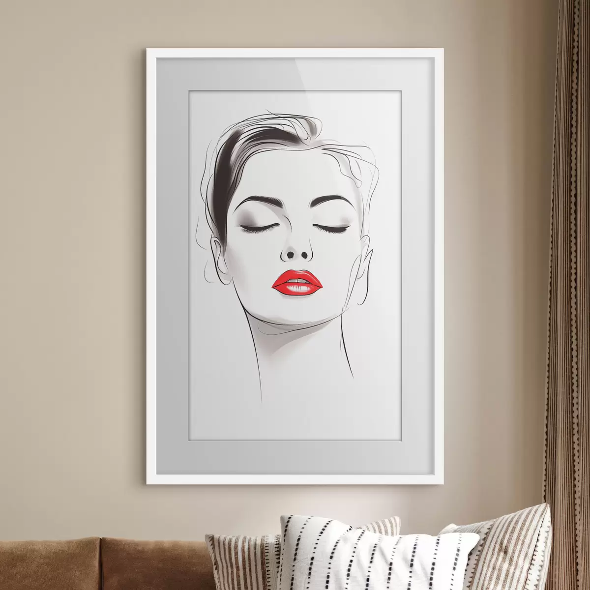Poster Minimalistische Gesichts-Strichzeichnungen f49025