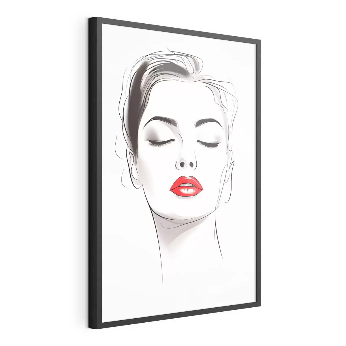 Poster Minimalistische Gesichts-Strichzeichnungen f49025