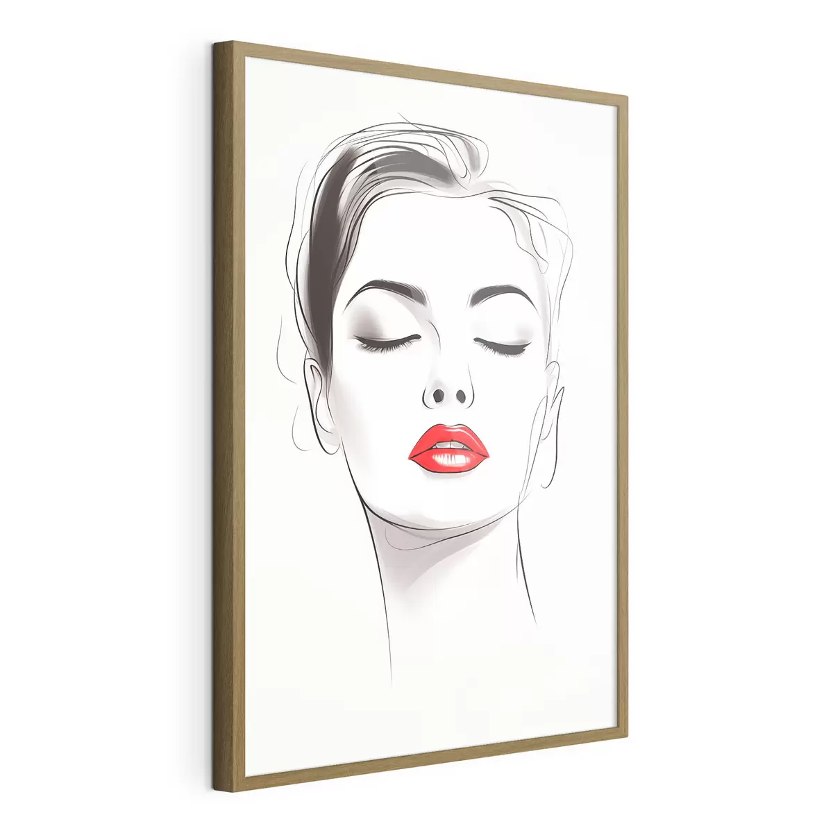 Poster Minimalistische Gesichts-Strichzeichnungen f49025