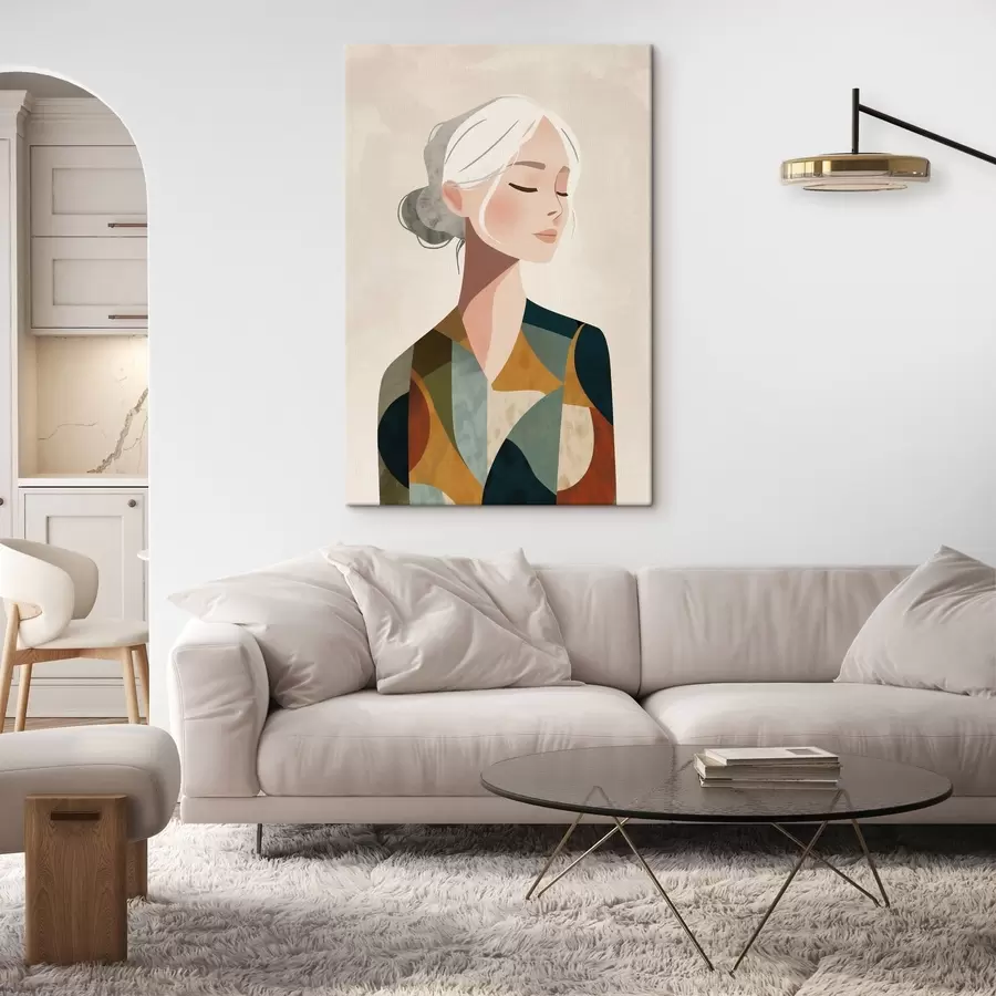 Fototapete Frau im geometrischen Stil s49029