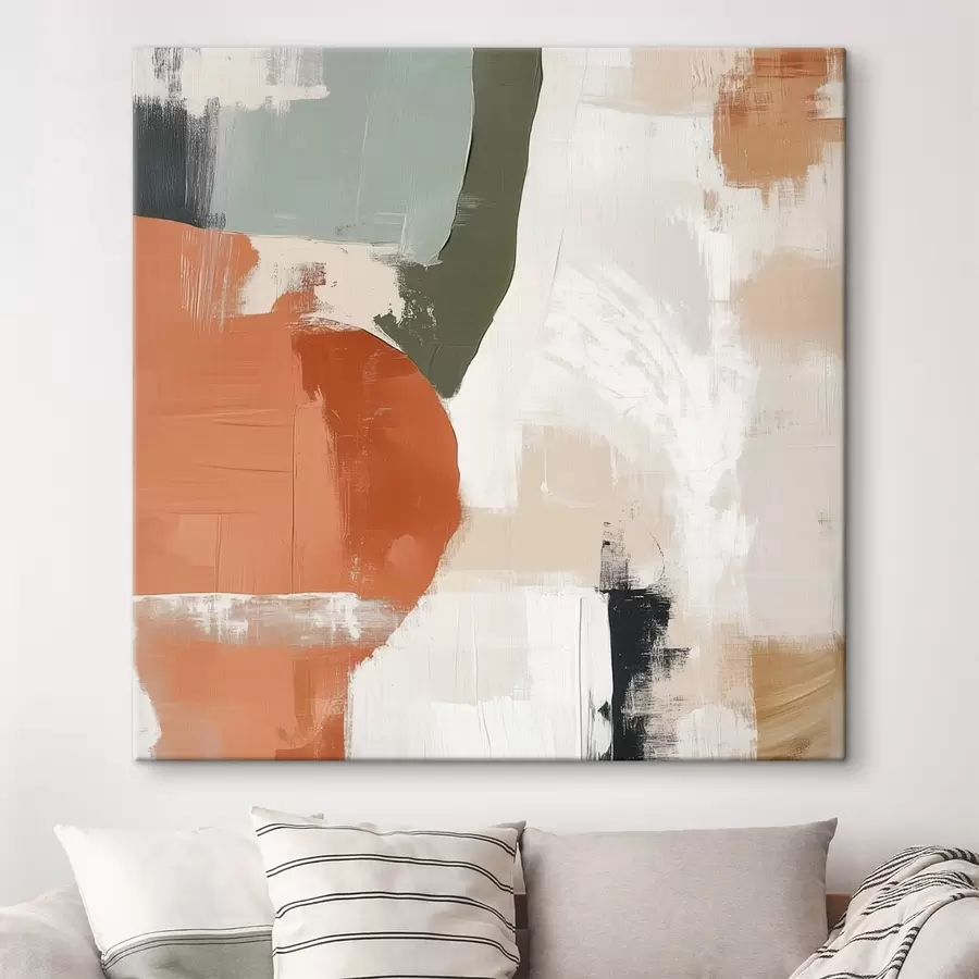 Fototapete Eine Kombination aus geometrischen Formen und fließenden Linien in einem zeitgenössischen abstrakten Stil s48868