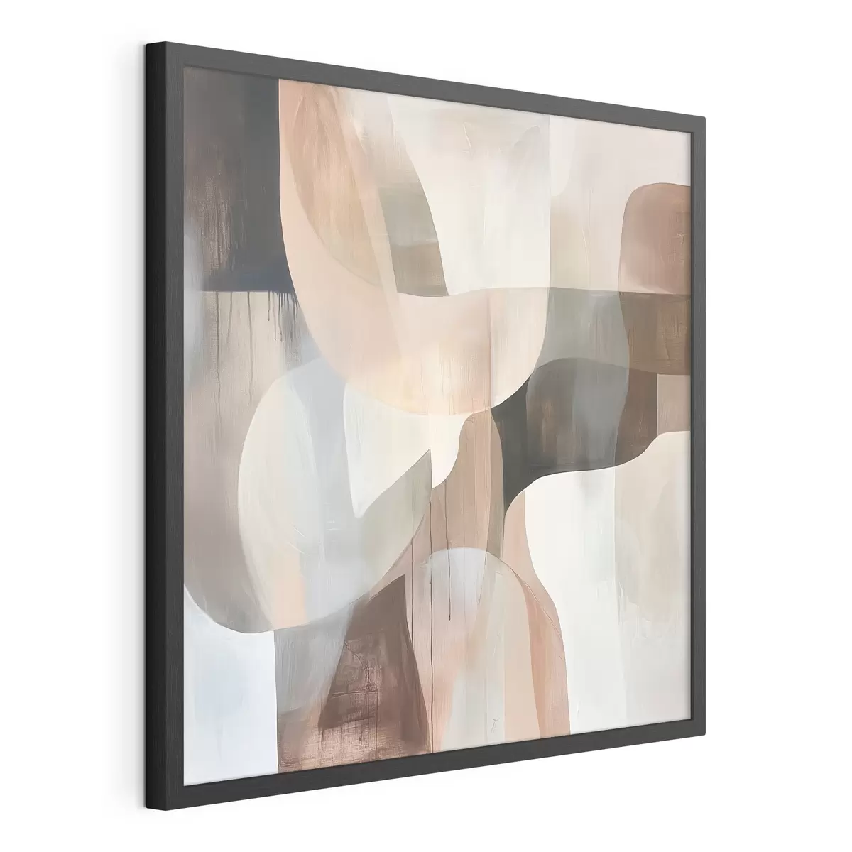 Poster Abstrakte Komposition in einer warmen Beige-Korallen-Farbpalette f48859