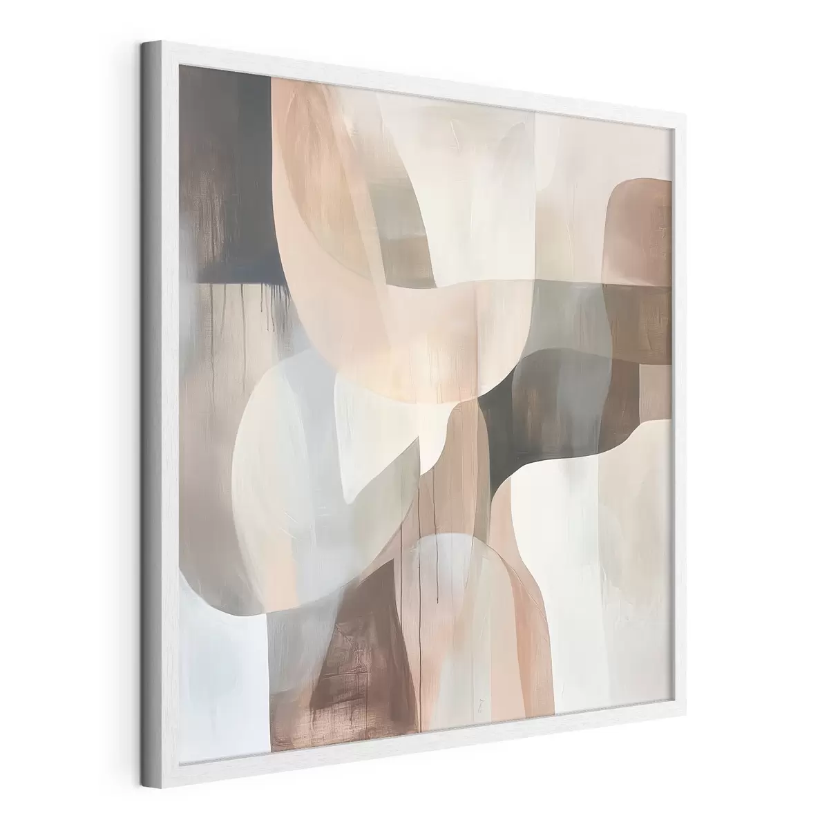 Poster Abstrakte Komposition in einer warmen Beige-Korallen-Farbpalette f48859