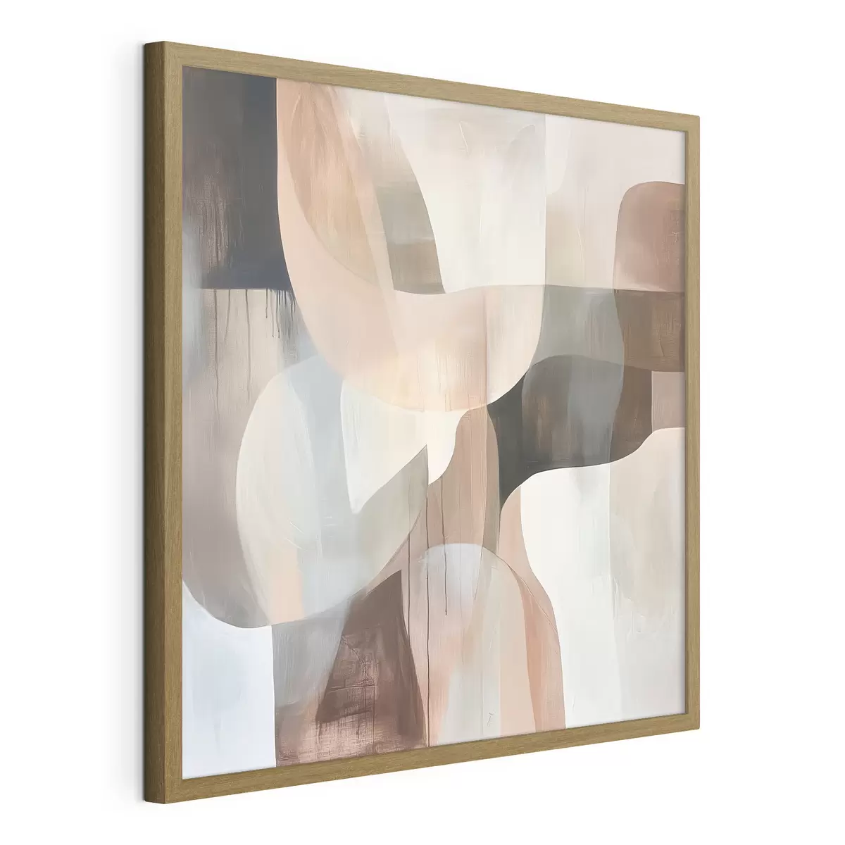 Poster Abstrakte Komposition in einer warmen Beige-Korallen-Farbpalette f48859